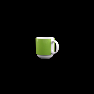 Kaffeebecher 0,30 l, weiß / grün