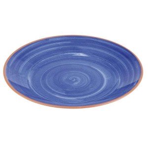 Schale rund, Ø = 32 cm, La Vida, terracotta/blau