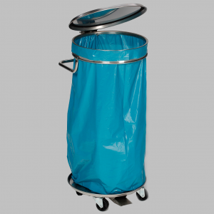 Müllsackständer fahrbar mit 5 Lenkrollen und Fußpedal