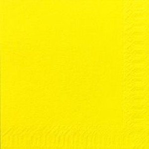 Serviette, Zelltuch, gelb, 33 x 33 cm