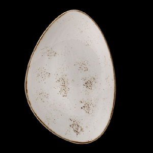 Platte oval Coup, Länge: 37 cm, Craft, weiß