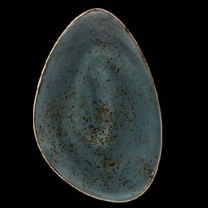 Platte oval Coup, Länge: 37 cm, Craft, blau