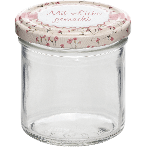 Einkochglas mit Deckel, Sturzform, Inhalt: 167 ml, "Mit Liebe gemacht"