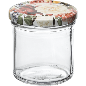 Einkochglas mit Deckel, Sturzform, Inhalt: 167 ml, "Rose"